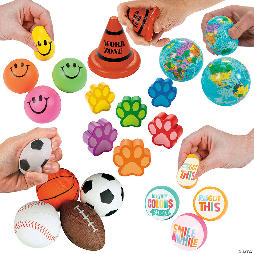 Bulk 96 Pc. Everyday Fun Multicolor Classroom Stress Toy Kit Image