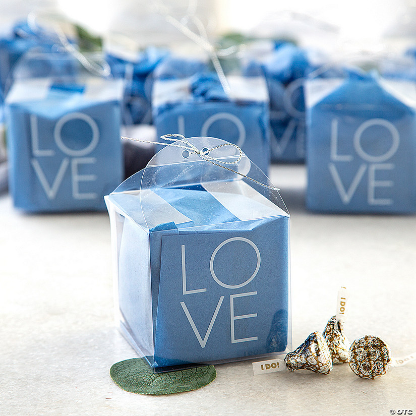 Bulk 96 Pc. Love Clear Favor Boxes with Ribbon