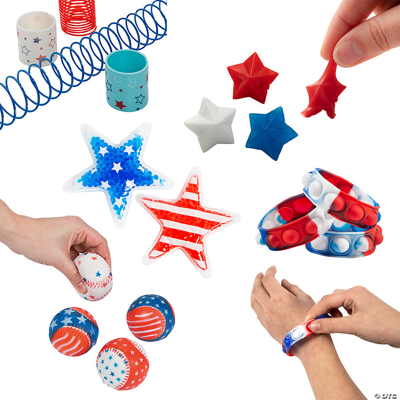 Bulk  96 Pc. Patriotic Sensory Toy Kit Image