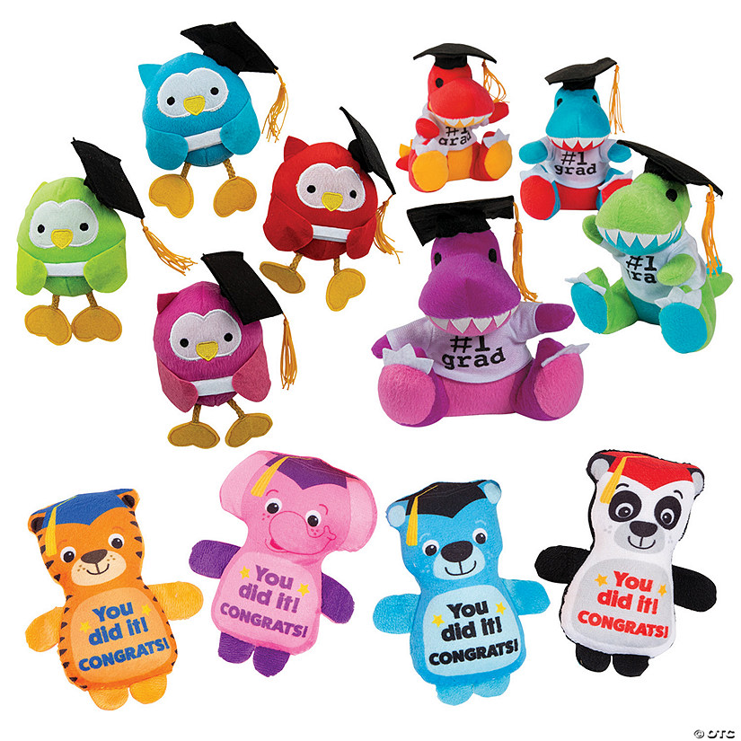 Bulk 98 Pc. Elementary Graduation Stuffed Animal Character Assortment Image