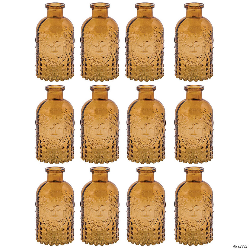 Bulk Amber Ridged Vases - 12 Pc. Image