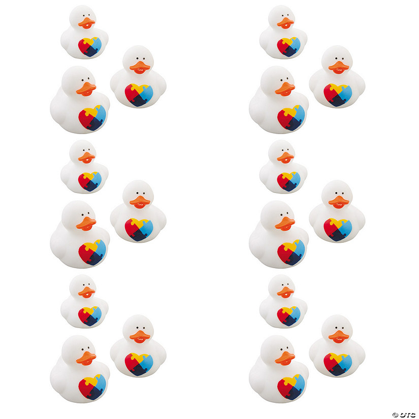 Bulk Autism Awareness Rubber Ducks  - 120 Pc. Image