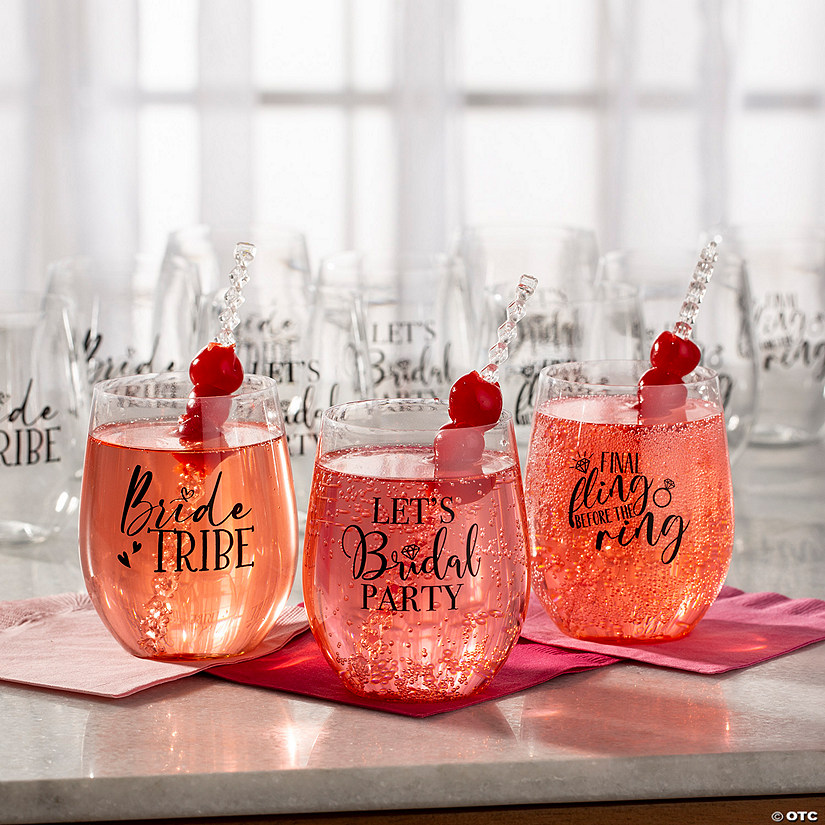 Bulk Bachelorette Party Stemless Wine Glasses - 24 Pc. Image