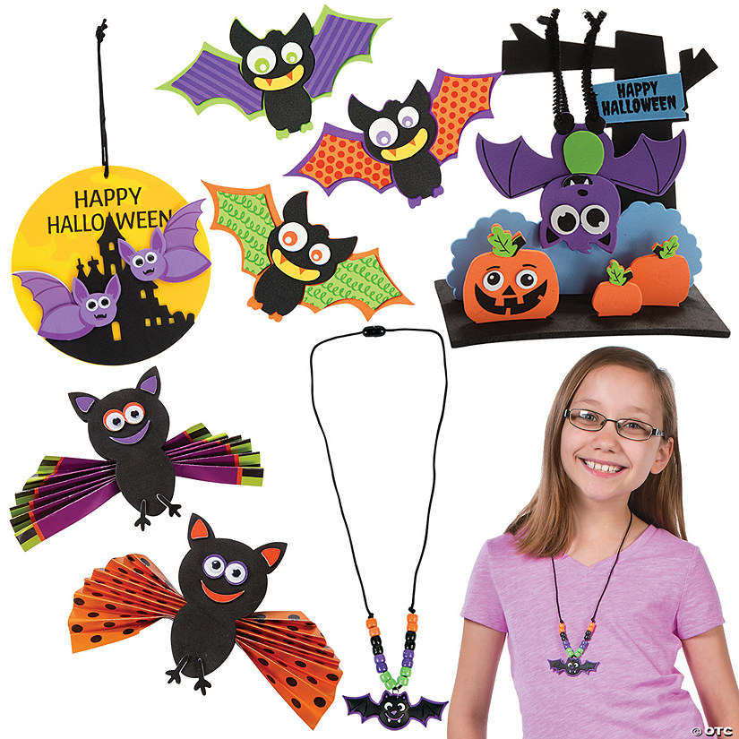 Bulk Basically Halloween Bats Craft Kit Assortment - Makes 60 Image