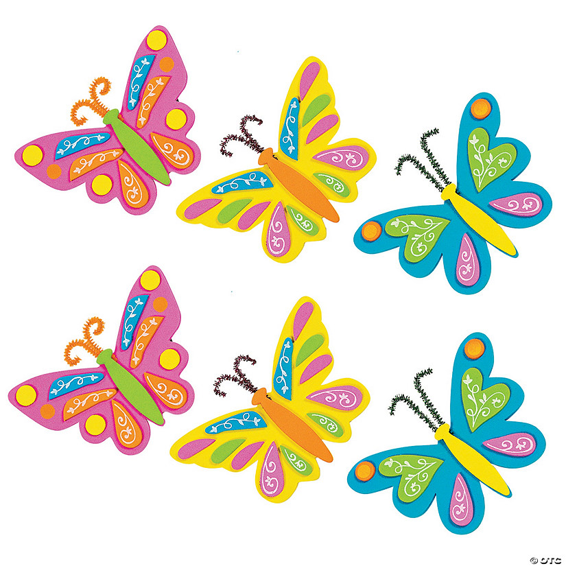 Bulk Butterfly Magnet Craft Kit - Makes 48 Image