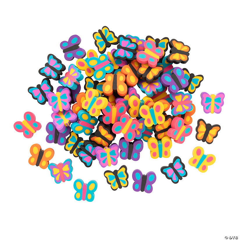 Bulk Butterfly Mini Erasers 300 Pc. Oriental Trading