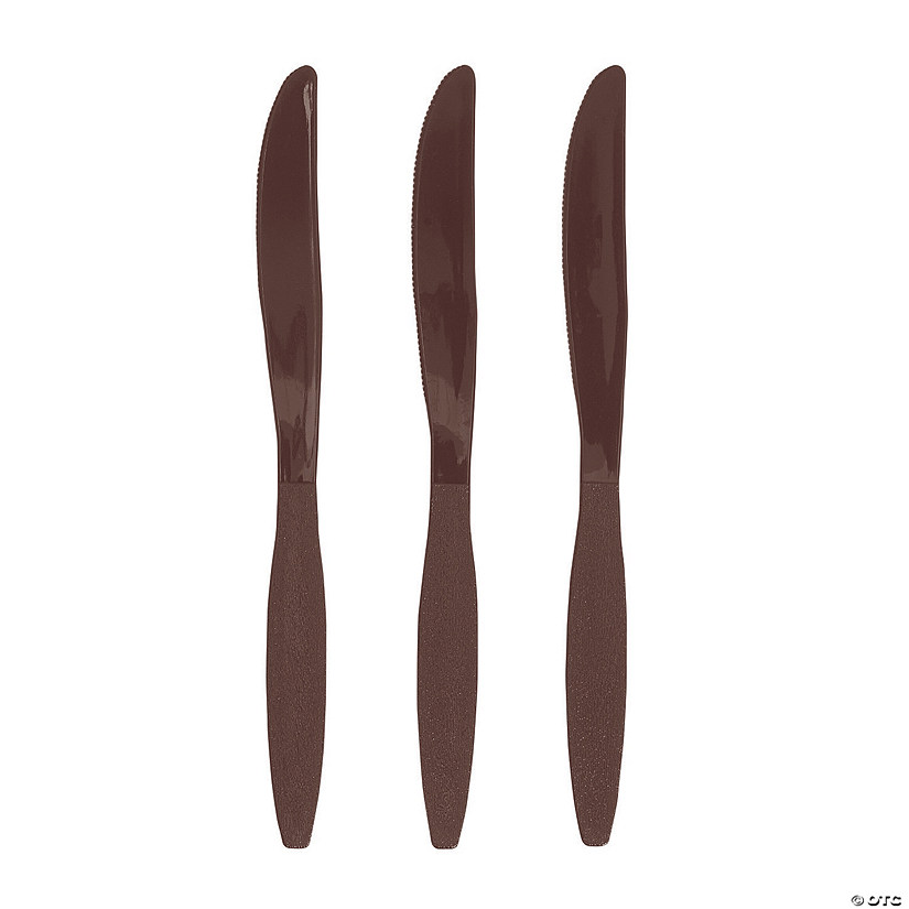 Bulk Chocolate Brown Plastic Knives - 50 Ct. Image