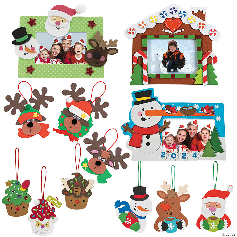 Bulk Christmas Frames & Ornaments Craft Kit Assortment - Makes 72 Image