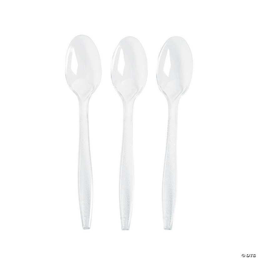Bulk Clear Plastic Spoons - 50 Ct. Image