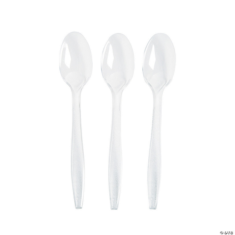 Bulk Clear Plastic Spoons 50 Ct.