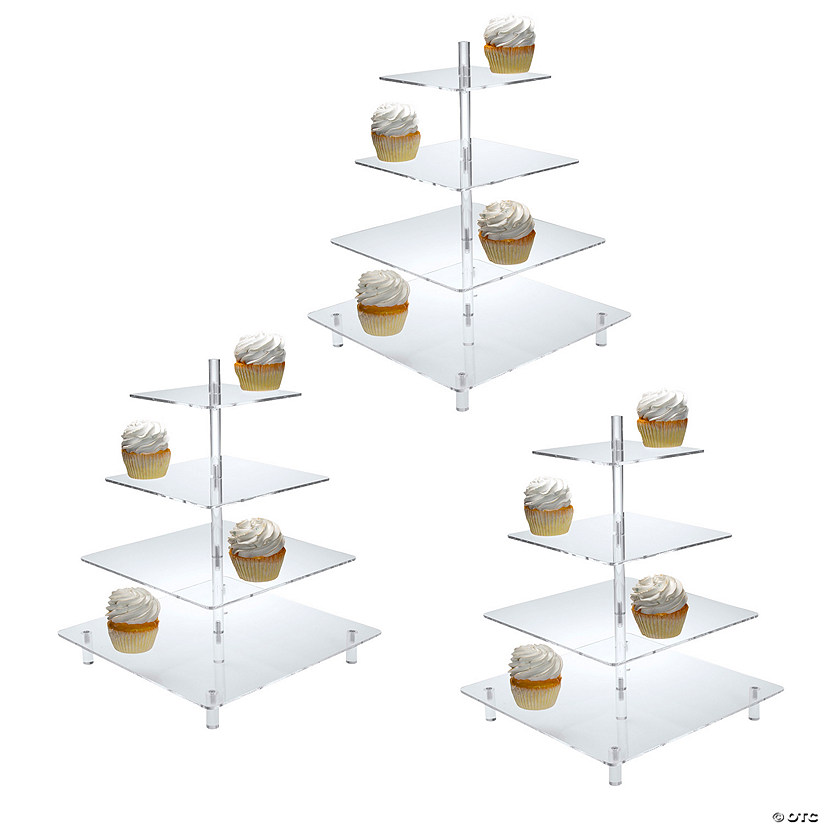 Bulk Clear Tiered Cupcake Stands 3 Pc. Oriental Trading