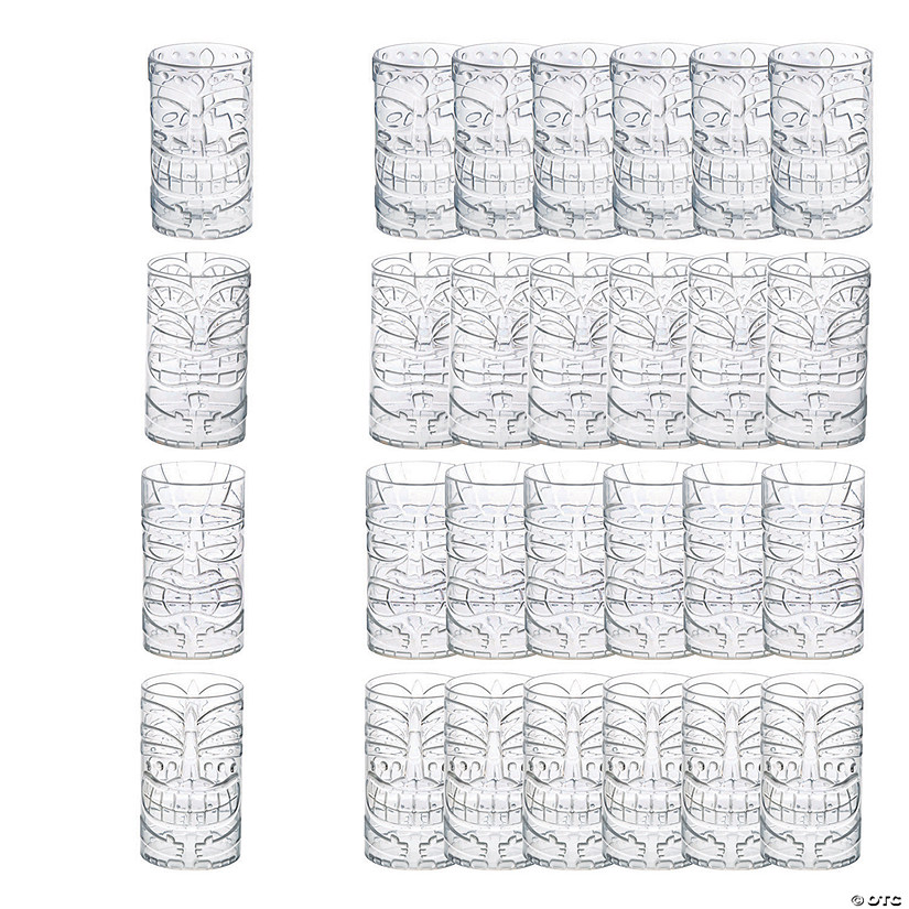 Bulk Clear Tiki Totem Plastic Cups 24 Pc. Oriental Trading