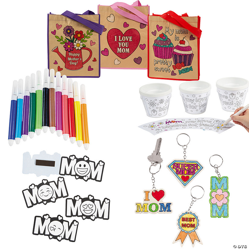 Bulk Color Your Own Mother&#8217;s Day Craft Kit for 12 Image