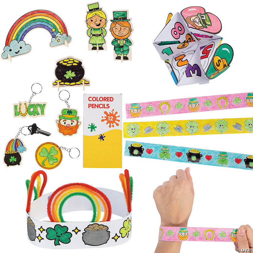 Bulk Color Your Own St. Patrick&#8217;s Day Craft Kit Assortment - Makes 108 Image