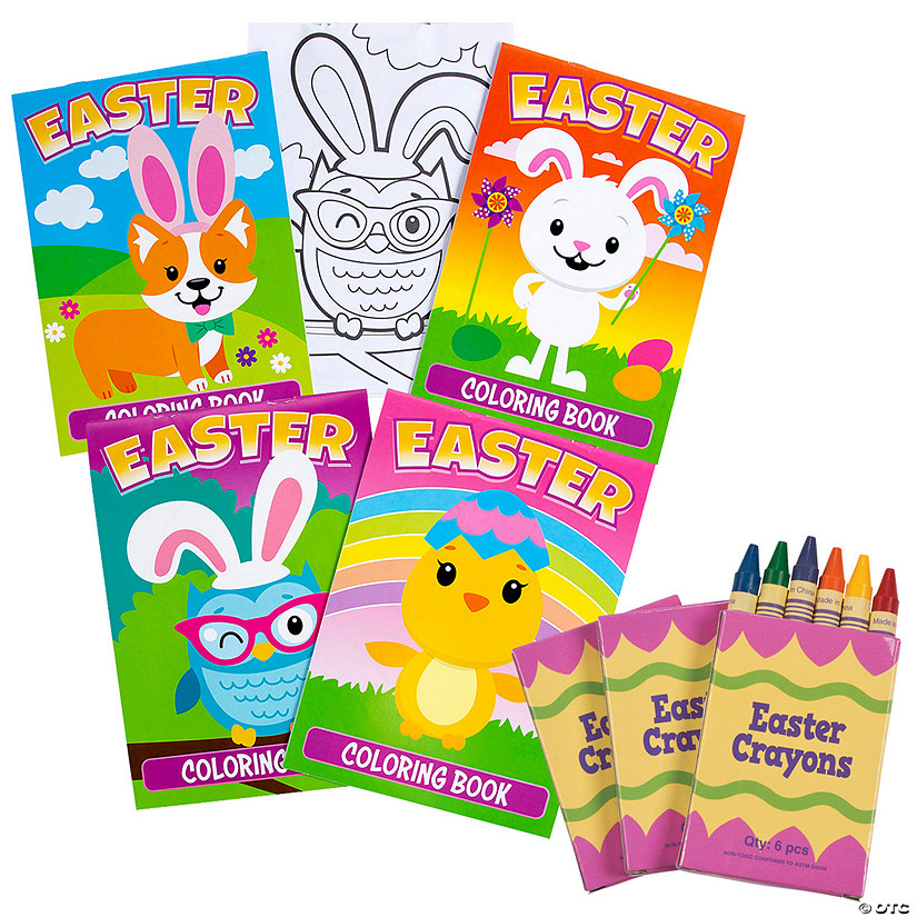 Bulk Easter Activity Books & Crayons Kit for 144