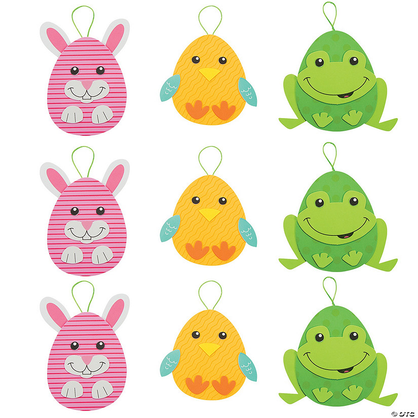 Bulk Easter Egg Character Ornament Craft Kit Assortment - Makes 96 Image