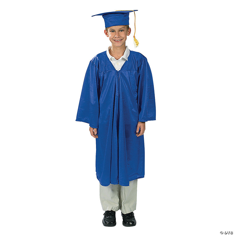 Bulk Elementary School Shiny Graduation Cap & Gown Sets for 12 Image