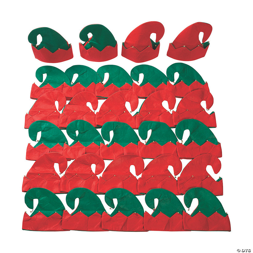 Bulk Elf Hats with Bells 30 Pc. Oriental Trading