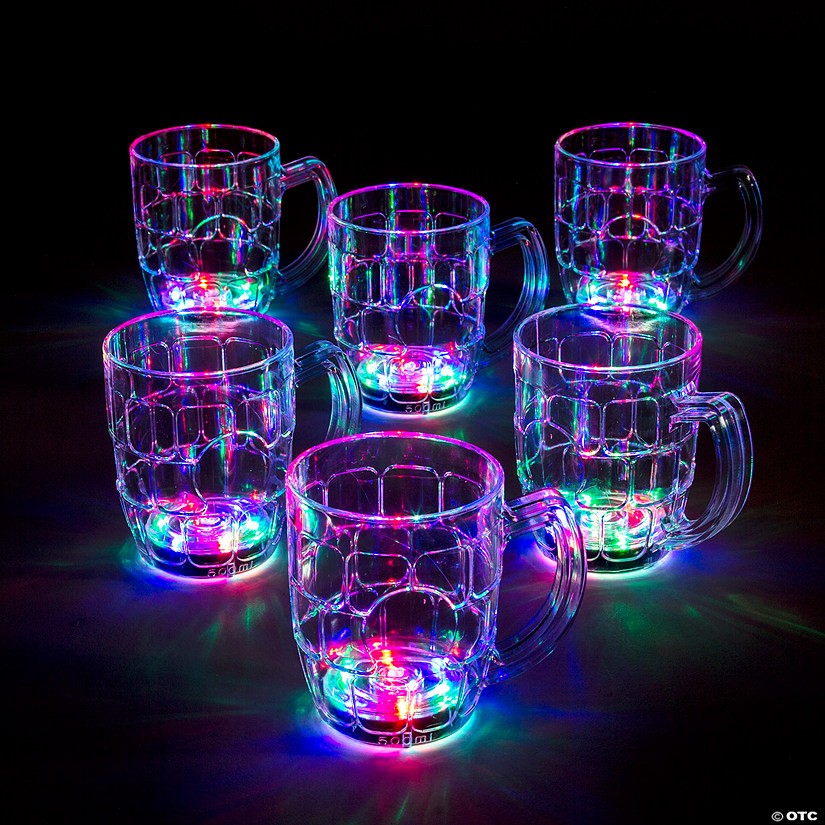 Bulk Flashing Beer Mugs - 6 Pc. Image