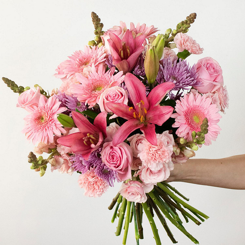 Bulk Flowers Fresh Pinks and Purples Lily Bouquet Image
