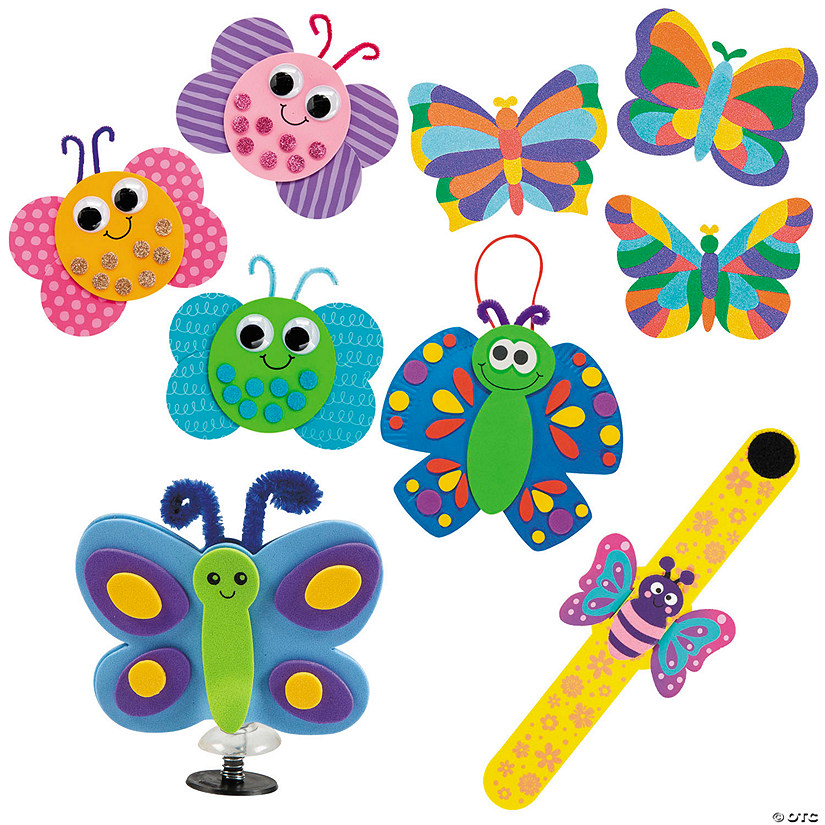 Bulk Fluttering Butterflies Craft Kit Assortment - Makes 60 Image