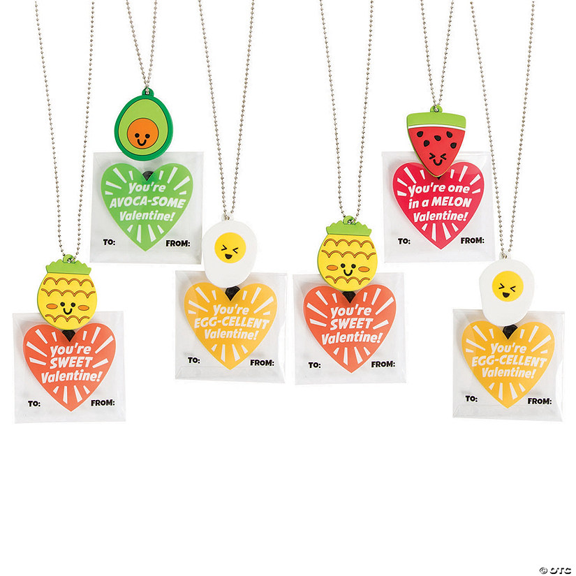 Bulk Food Necklace Valentine Exchanges with Card for 48 Image
