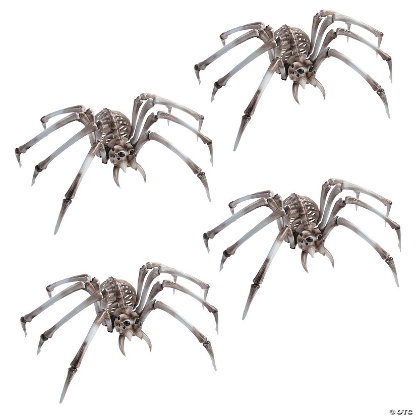 Bulk Giant Skeleton Spider Halloween Decorations - 4 Pc. Image