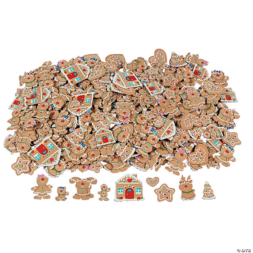 Bulk Gingerbread Self-Adhesive Shapes - 500 Pc. Image