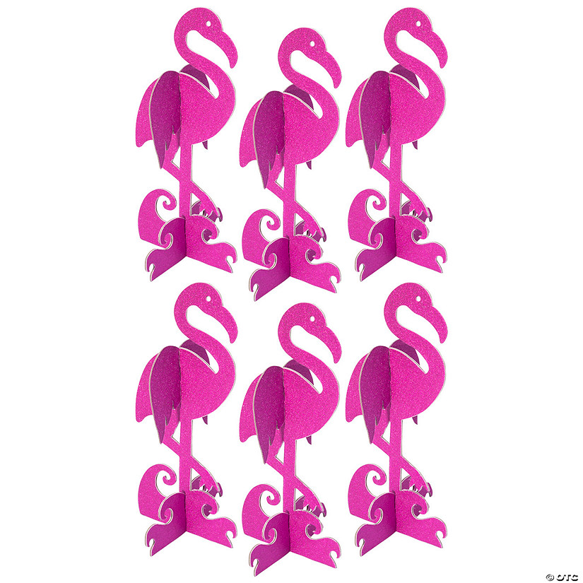Bulk Glitter Flamingo Centerpieces - 6 Pc.  Image