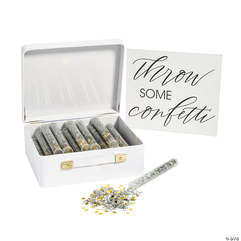 Bulk Gold &amp; Silver Confetti Wand Kit for 48 Image