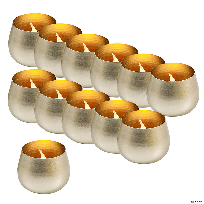 Bulk Gold Brushed Metal Votive Candle Holders - 36 Pc. Image