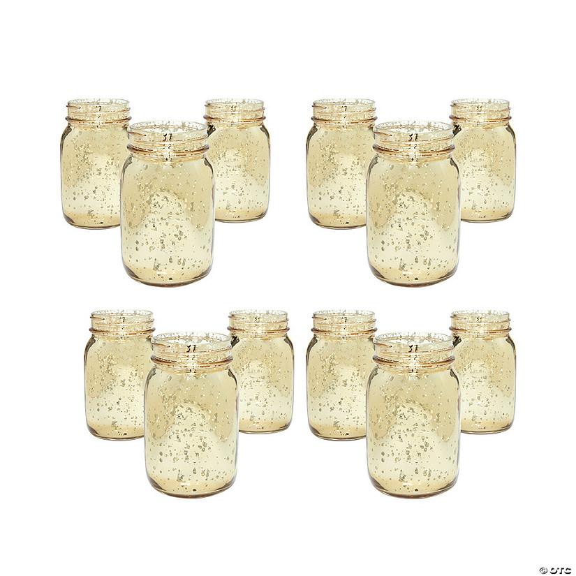 Bulk Gold Mercury Mason Jars 36 Pc. Oriental Trading