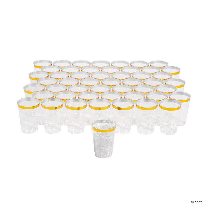 Bulk Gold Rim Plastic Cups 300 Pc. Oriental Trading
