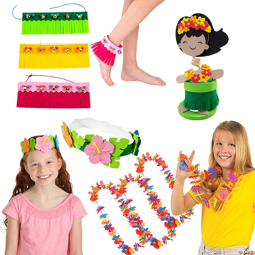 Bulk Happy Hula Girl Craft Kit Assortment - Makes 48 Image