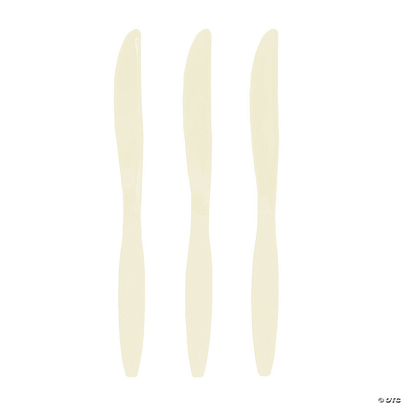 Bulk Ivory Plastic Knives - 50 Ct. Image