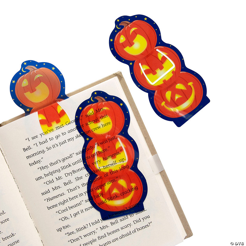 Bulk Jack-O&amp;#8217;-Lantern Clip Bookmarks - 48 Pc. Image