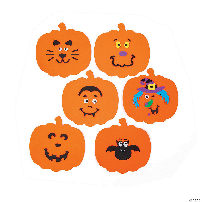 Bulk Jumbo Halloween Pumpkin Jack-O-Lantern Craft Kit - Makes 48 Image
