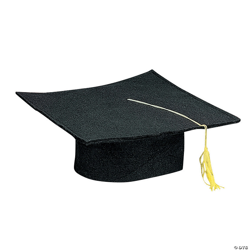 Bulk Kids Black Felt Elementary School Graduation Caps with Tassel for 36 Image