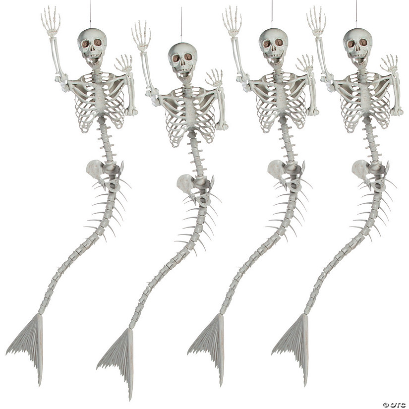 Bulk Life-Size Original Mermaid Skeleton Halloween Decorations - 4 Pc ...