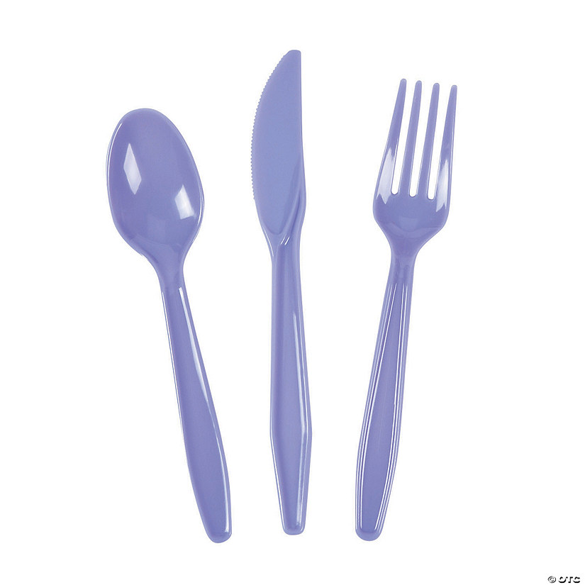 Bulk Lilac Plastic Cutlery Sets for 70 Image