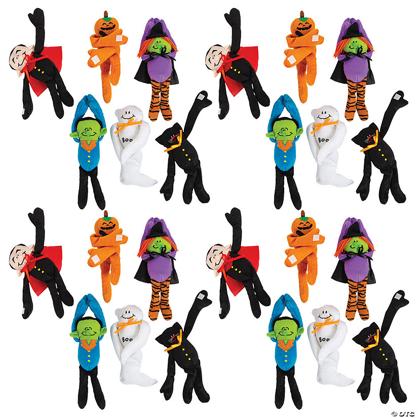 Bulk Long Arm Halloween Stuffed Characters 72 Pc.