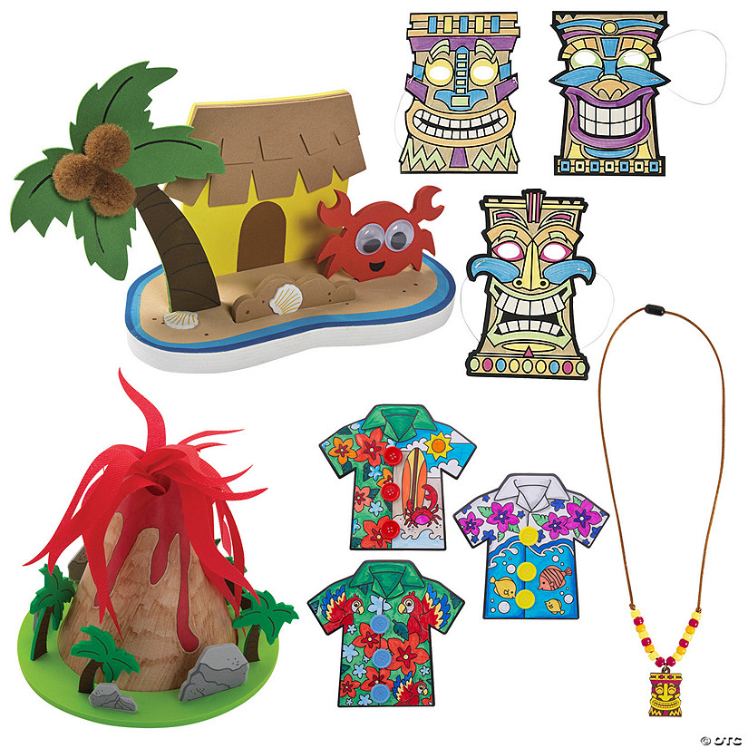 Bulk Luau Craft Kit Assortment - Makes 60 Image