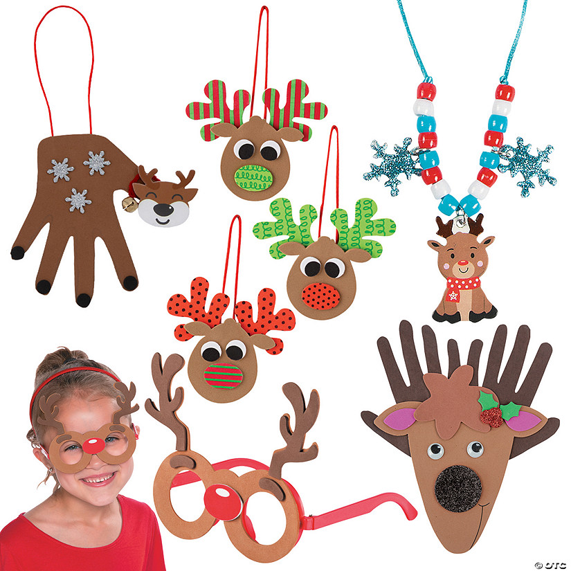 Bulk Makes 60 Christmas Reindeer Craft Kit Assortment Image