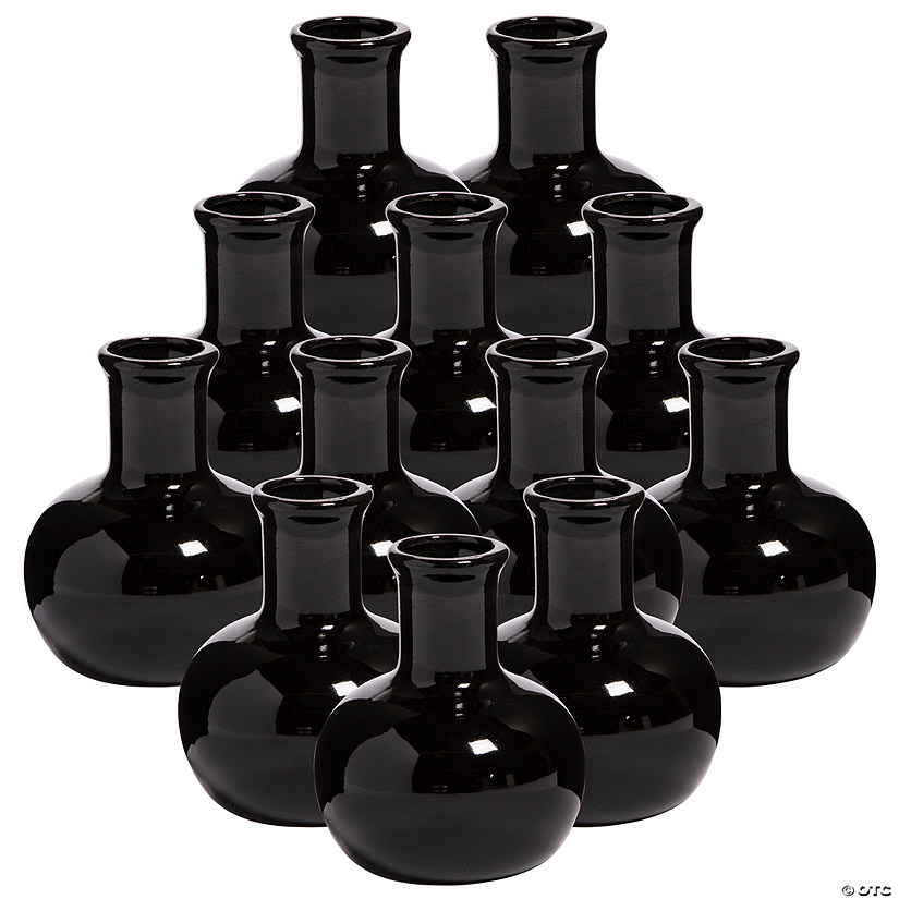 Bulk Mini Black Ceramic Bud Vases 12 Pc. Oriental Trading
