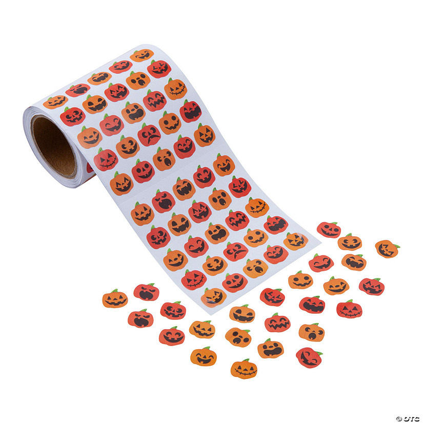 Bulk Mini Jack-O&amp;#8217;-Lantern Sticker Roll Image