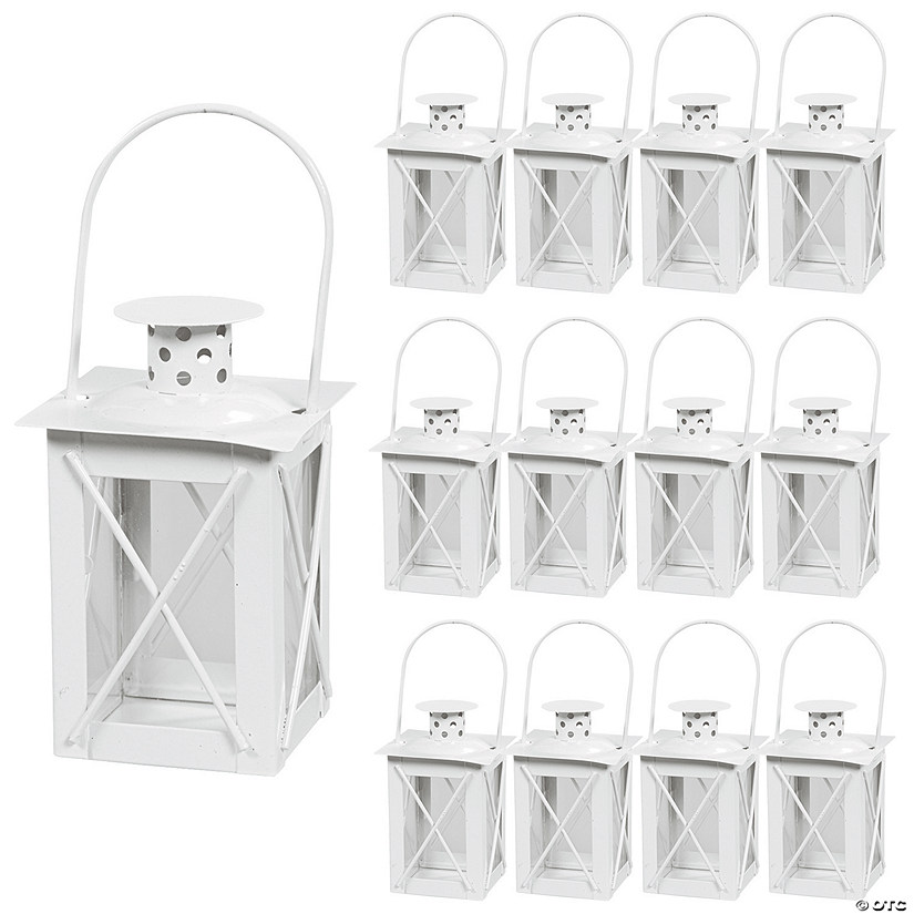 Bulk Mini White Lanterns - 12 Pc. Image