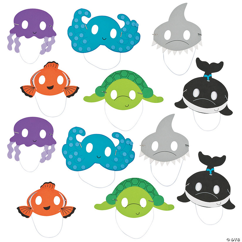 Bulk Ocean Animal Mask Craft Kit - Makes 48 Image