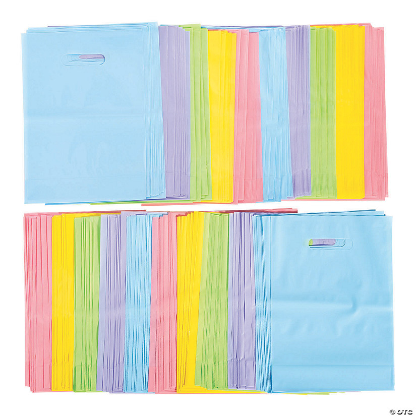 Bulk Pastel Plastic Goody Bags - 200 Pc. Image