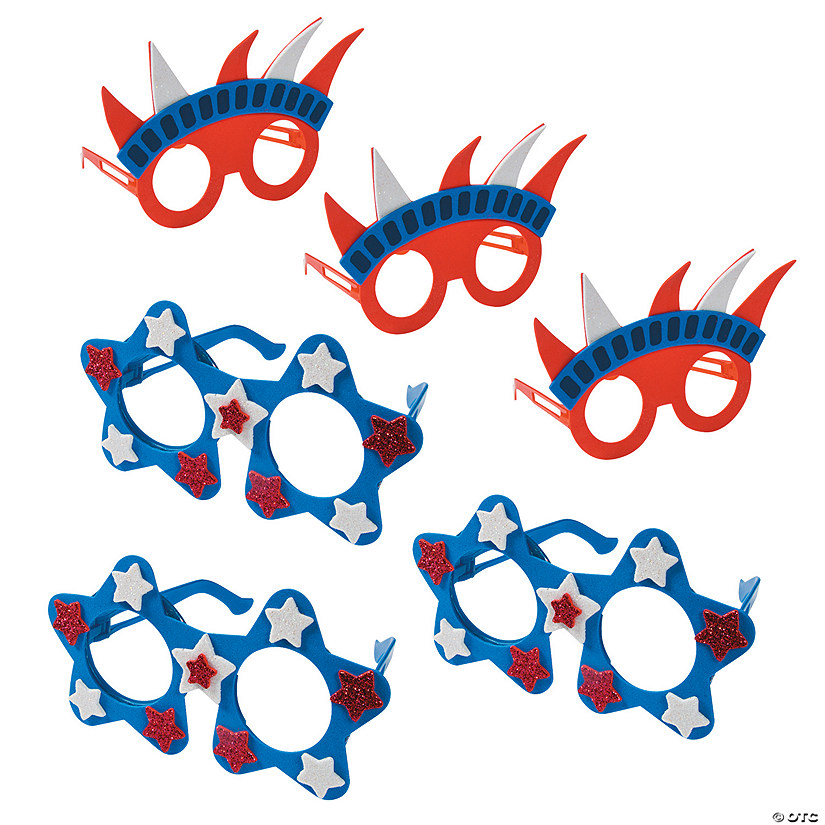 Bulk Patriotic Foam Glasses Craft Kit - Makes 48 Image