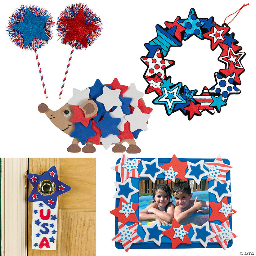 Bulk Patriotic Star Craft Kit Assortment &#8211; Makes 60 Image
